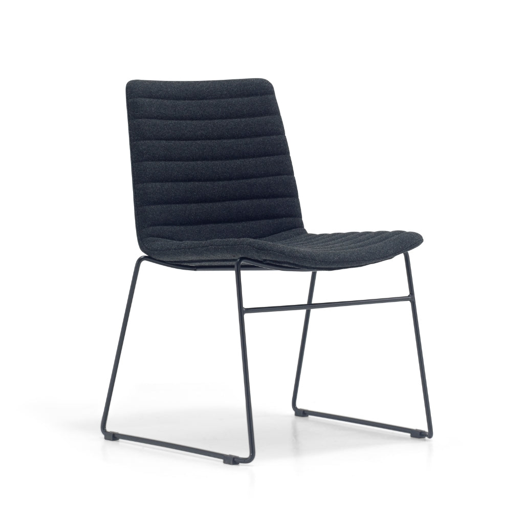 grey fabric sled based meeting chair