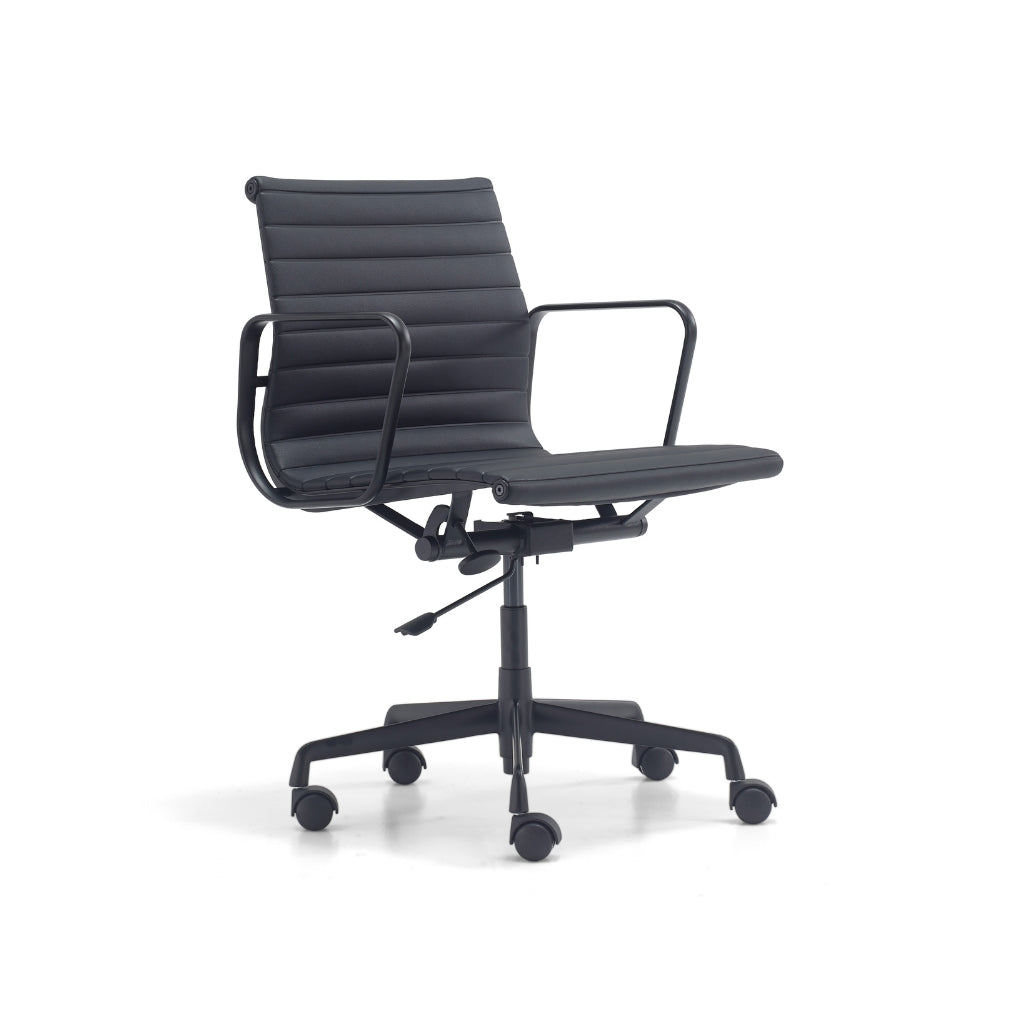 black leather executive office chair