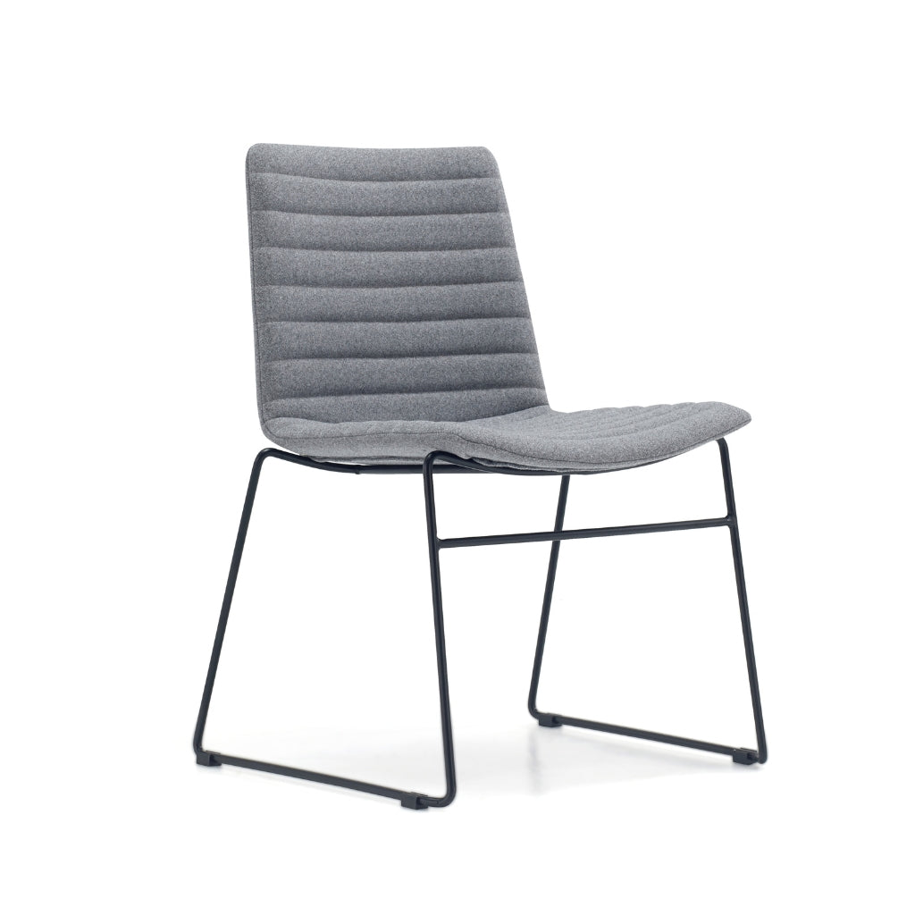 grey fabric sled based meeting chair