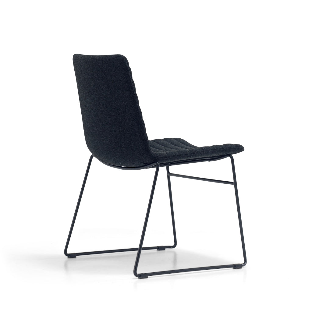 black fabric sled based meeting chair