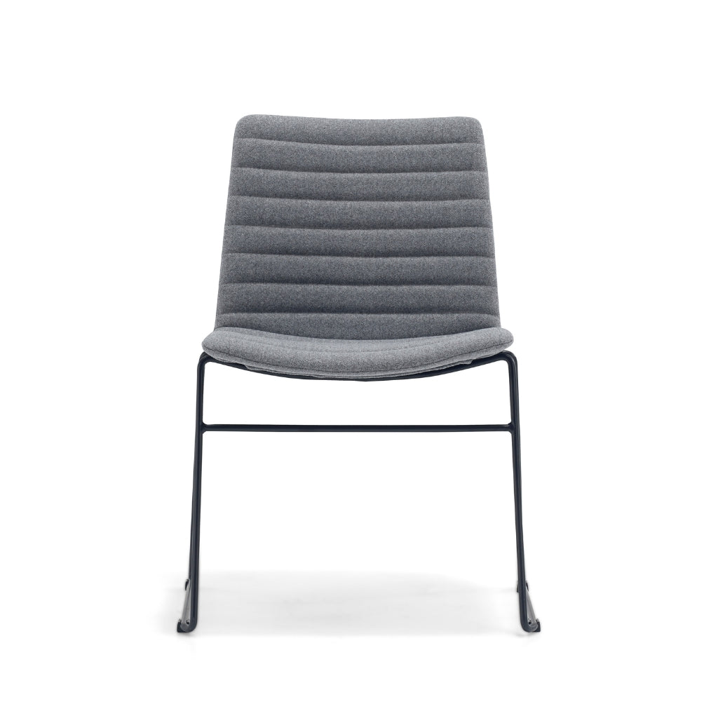 grey fabric sled based meeting chair