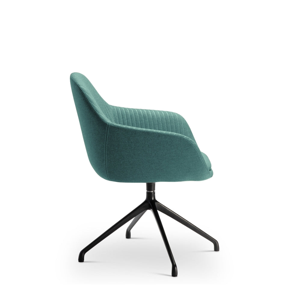 teal blue soft seat with black iron star base